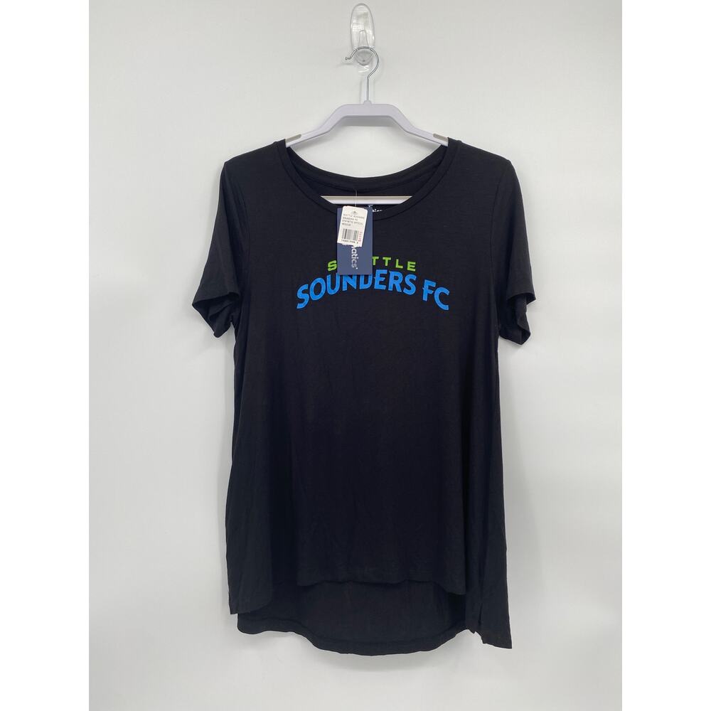 Fanatics Black Seattle Sounders FC Short Sleeve T-shirt Tunic Top Women's Medium